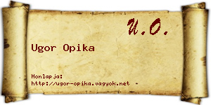 Ugor Opika névjegykártya